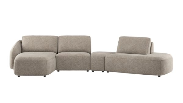 MERANO, tunga vinstri +1-sæta án arma +þríhyrningsl. skemill+ottomane small hægri +pokagormar -áklæði luton koparlitað