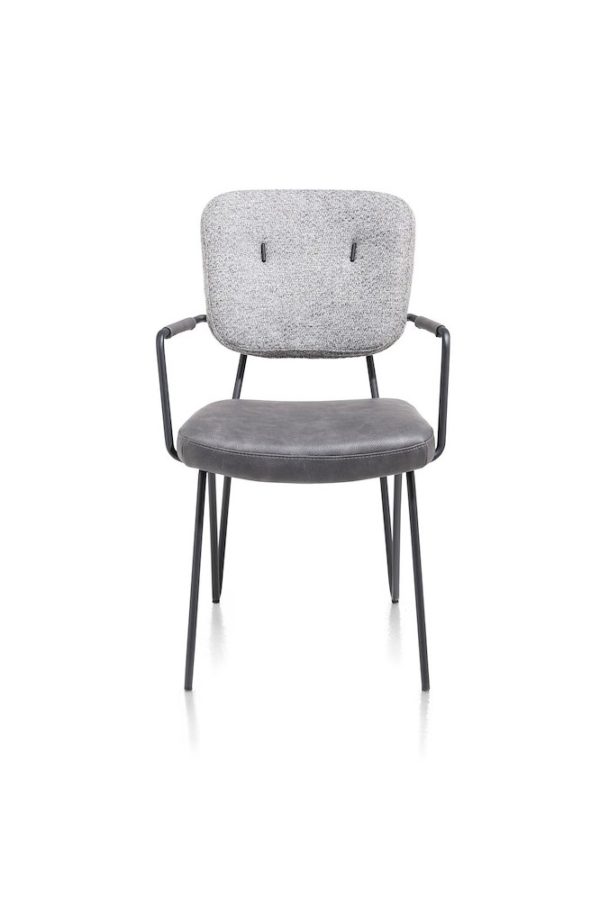 june, armstóll - svart  stell + pokagormar