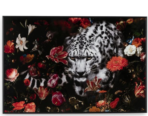 Floral cheetah, painting 120 x 80 sm.