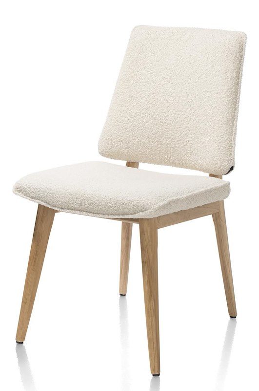 Flair, Borðstofustóll - Náttúruleg eik - áklæði Avicci - Creme