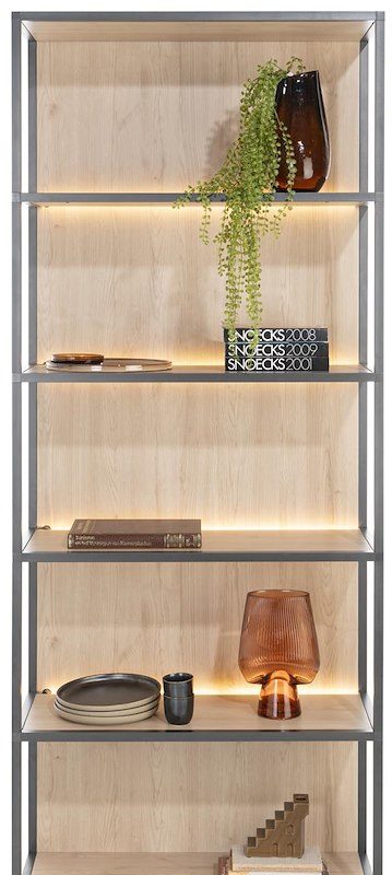 Lindfield, Bookcase 80 sm. - 5-niches (+ led)