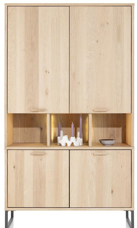 CASTELLO, skápur 123 sm. - 4-hurðir + 3-hólf (+ led)