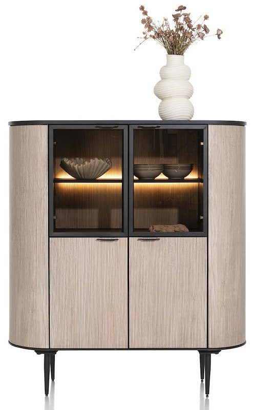 aramon, háskenkur 125 sm - 2-hurðir + 2-glerhurðir (+ led)