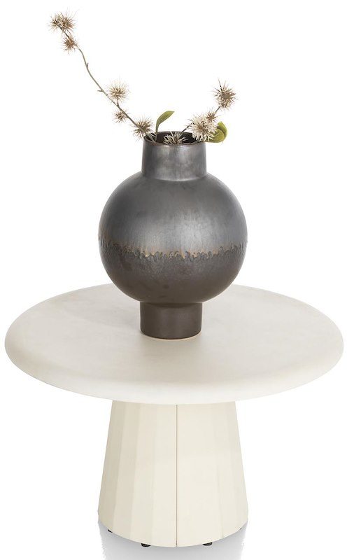 KALMAR – Sófaborð hringlaga 65 sm. - stone-skin