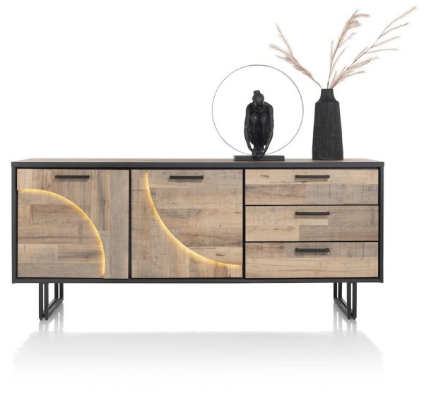 AVALON, skenkur 200 sm. - 2-hurðir + 3-skúffur (+ led)