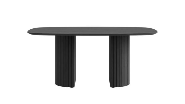 Pavie, Borðstofuborð - Ávalt - 180 X 120 sm (viðarfætur)