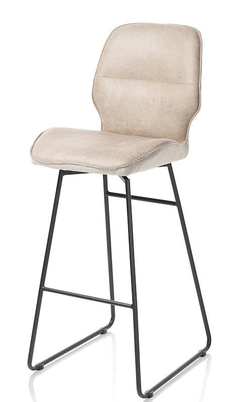 Ravi, Barstóll – hár – fætur black m/snúningi – combi secilia/toba