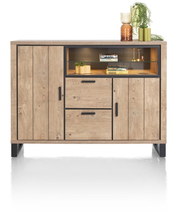 Pavarotti, Dressette 160 sm - 2-hurðir + 2-skúffur + 2-hólf (+ LED)