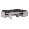 TENNESSEE, Hornsófasett + Lounge/Dining borð - Cloudy Grey