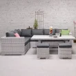 TENNESSEE, Hornsófasett + Lounge/Dining borð - Cloudy Grey - Image 6