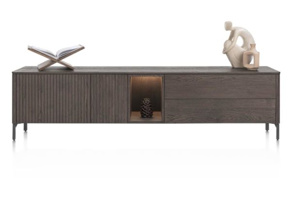 TRENTON, Sjónvarpsskenkur 210 cm. - 2-hurðir + 2-skúffur + 1-hólf