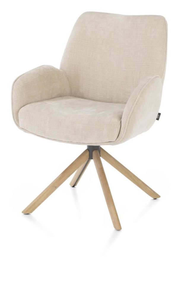 RILEY, armstóll - eikarfætur - m/snúningi - pokagormar- áklæði cadiz