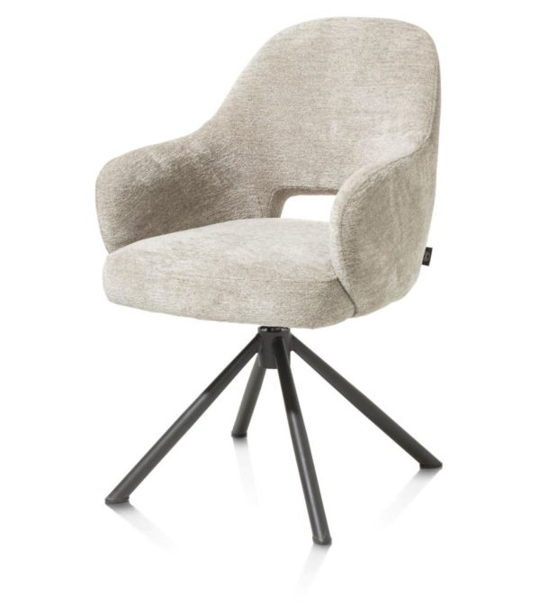 NIKOLAS, armstóll - m/snúningi - grafít  (ral 7022) - áklæði enzo