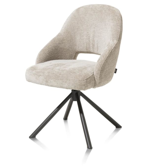 NIKOLAS, borðstofustóll - m/snúningi - grafít  (ral 7022) - áklæði enzo