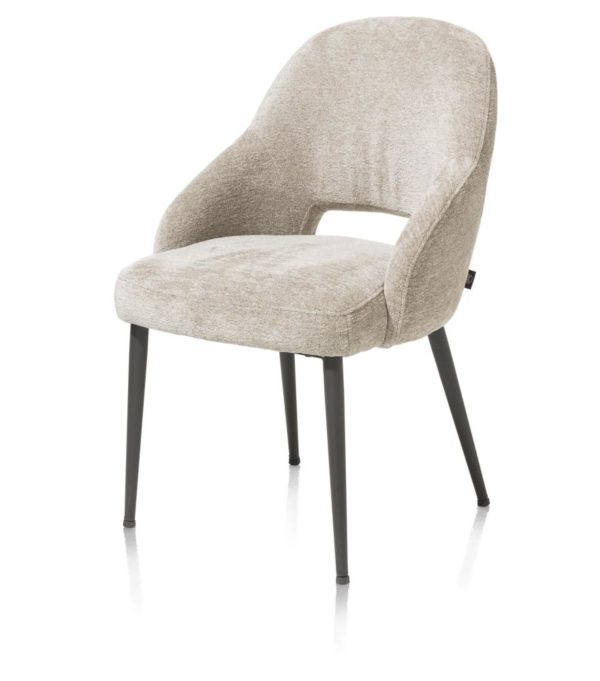 NIKOLAS, borðstofustóll - grafít  (ral 7022) - áklæði enzo ( knock down)