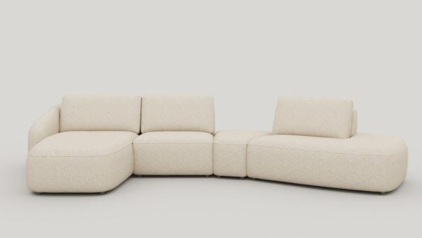 MERANO, tunga vinstri +1-sæta án arma +þríhyrningsl. skemill+ottomane small hægri +pokagormar -áklæði luton koparlitað