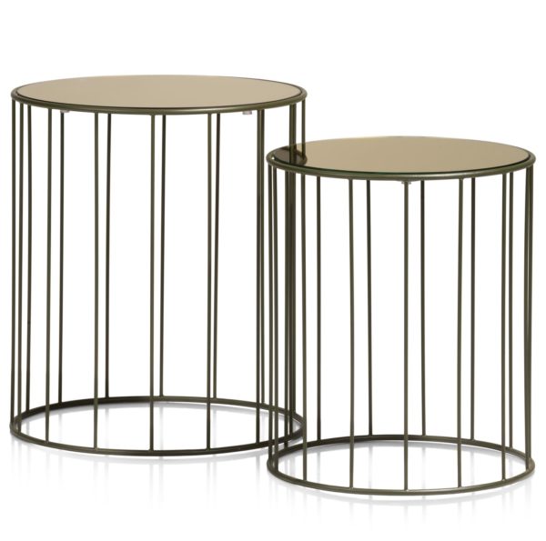 Randa hliðarborð 2 í setti - gyllt