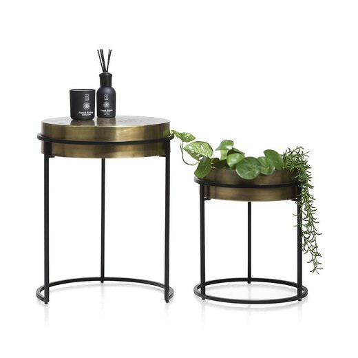 Marise hliðarborð 2 í setti - gyllt