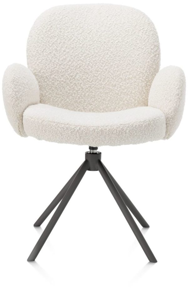 JAXON, Borðstofustóll m/örmum -grafít-stál -m/snúningi -áklæði brioni