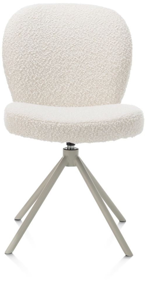 JAXON, borðstofustóll -silki-grár fótur -m/snúningi -áklæði brioni