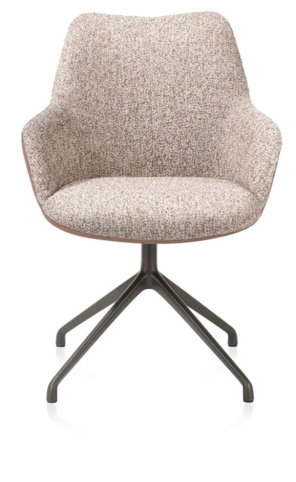 MATS, armstóll -Álgrind 4-fætur -m/snúningi -grafít -combi pala koníak +luton kopar