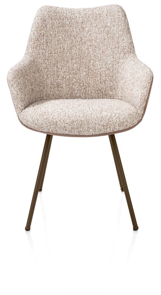 MATS, armstóll -brúnað stál -combi. pala koníak +luton kopar