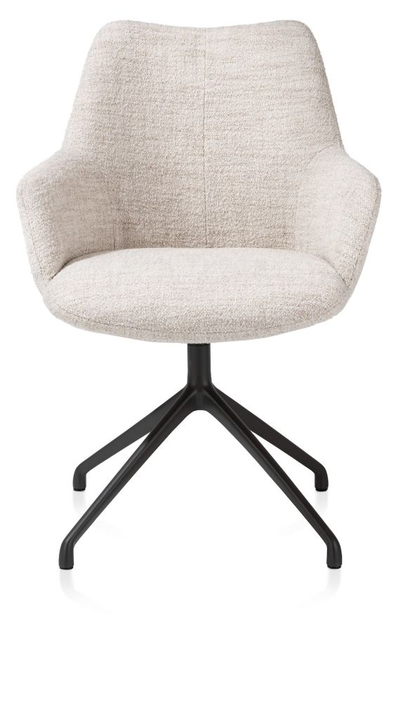 MATS, armstóll -Álgrind 4-fætur -m/snúningi -bein-svart stell -áklæði luton