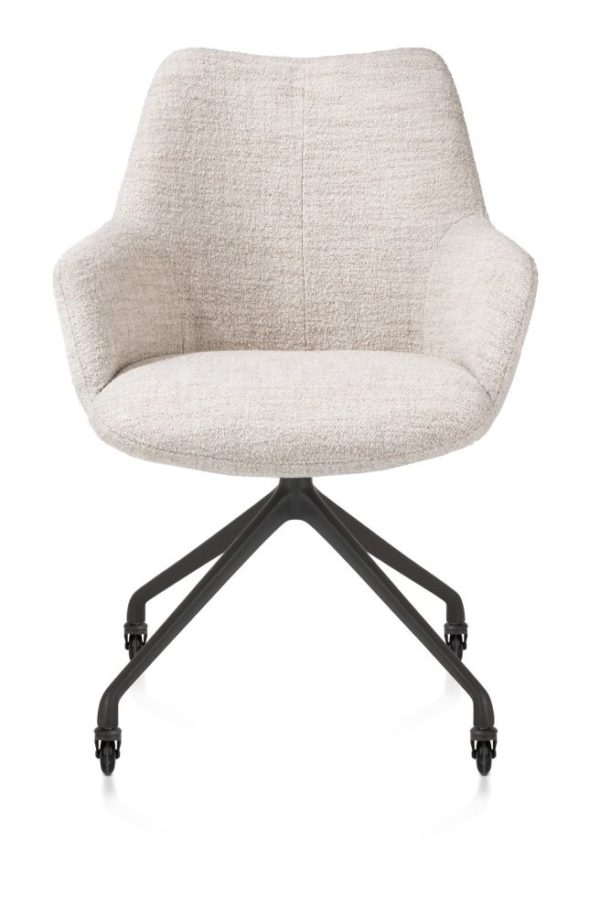 MATS, armstóll -Álgrind +hjól -bein-svart stell -áklæði luton